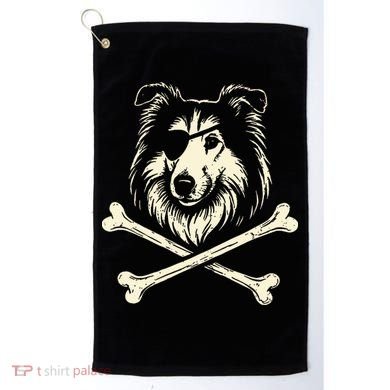Pirate Collie Crossbones Dog Golf Towel