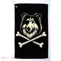 Pirate Collie Crossbones Dog Golf Towel thumb 0