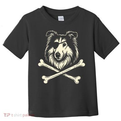 Pirate Collie Crossbones Dog Toddler T-Shirt