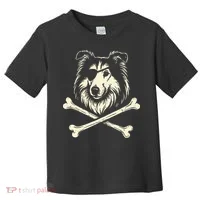 Pirate Collie Crossbones Dog Toddler T-Shirt thumb 0