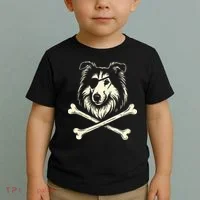 Pirate Collie Crossbones Dog Toddler T-Shirt thumb 2