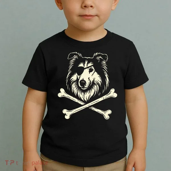 Pirate Collie Crossbones Dog Toddler T-Shirt
