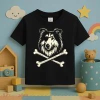 Pirate Collie Crossbones Dog Toddler T-Shirt thumb 3