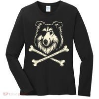 Pirate Collie Crossbones Dog Women's Long Sleeve Shirt thumb 0