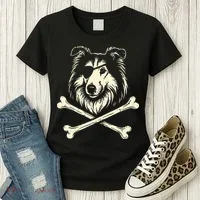 Pirate Collie Crossbones Dog Women's T-Shirt thumb 3