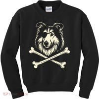 Pirate Collie Crossbones Dog Kids Sweatshirt thumb 0