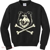 Pirate Collie Crossbones Dog Kids Sweatshirt thumb 0