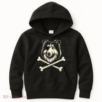 Pirate Collie Crossbones Dog Kids Hoodie thumb 0