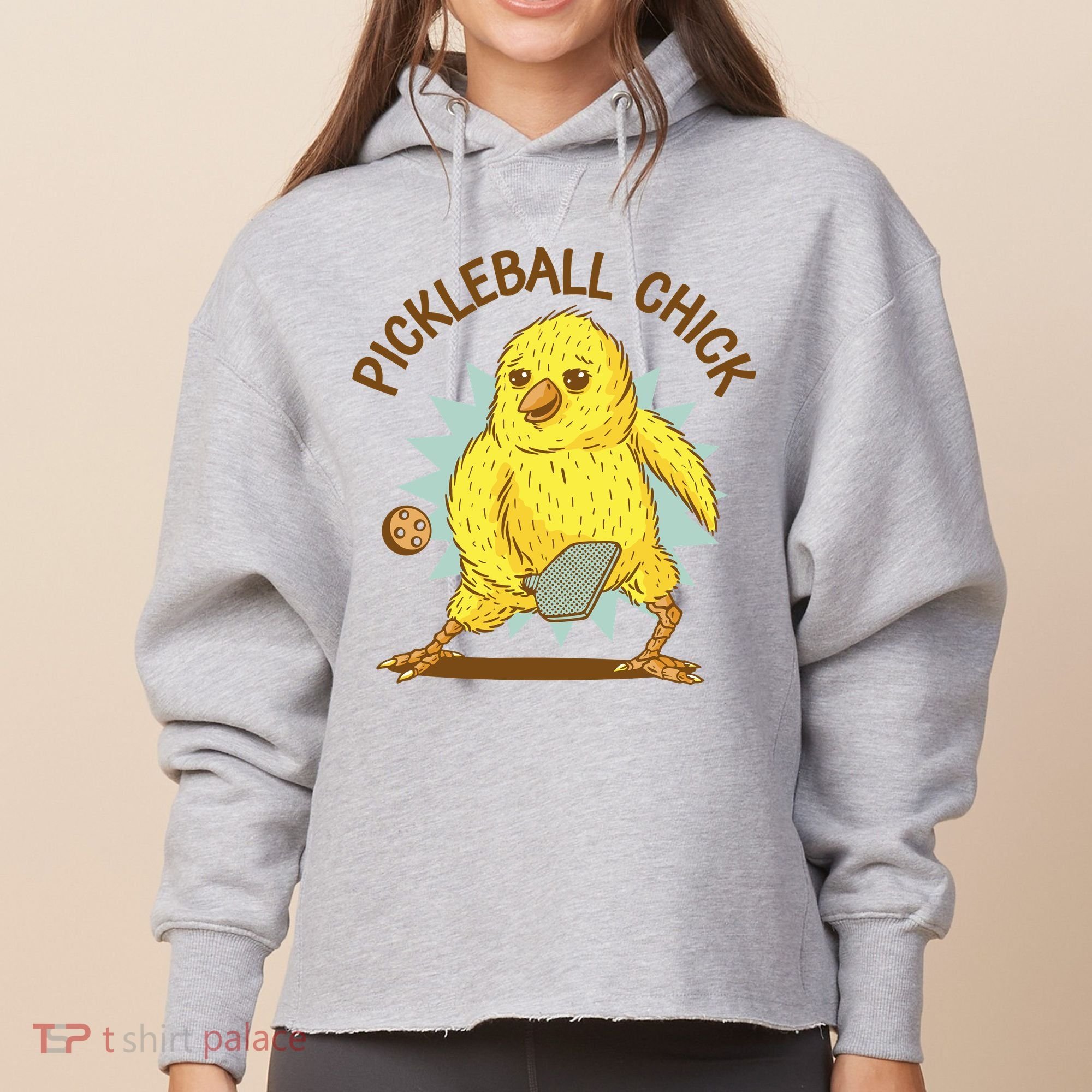 Pickleball Chick Cute Sport Ladies Heavyweight Boxy Pullover Hoodie