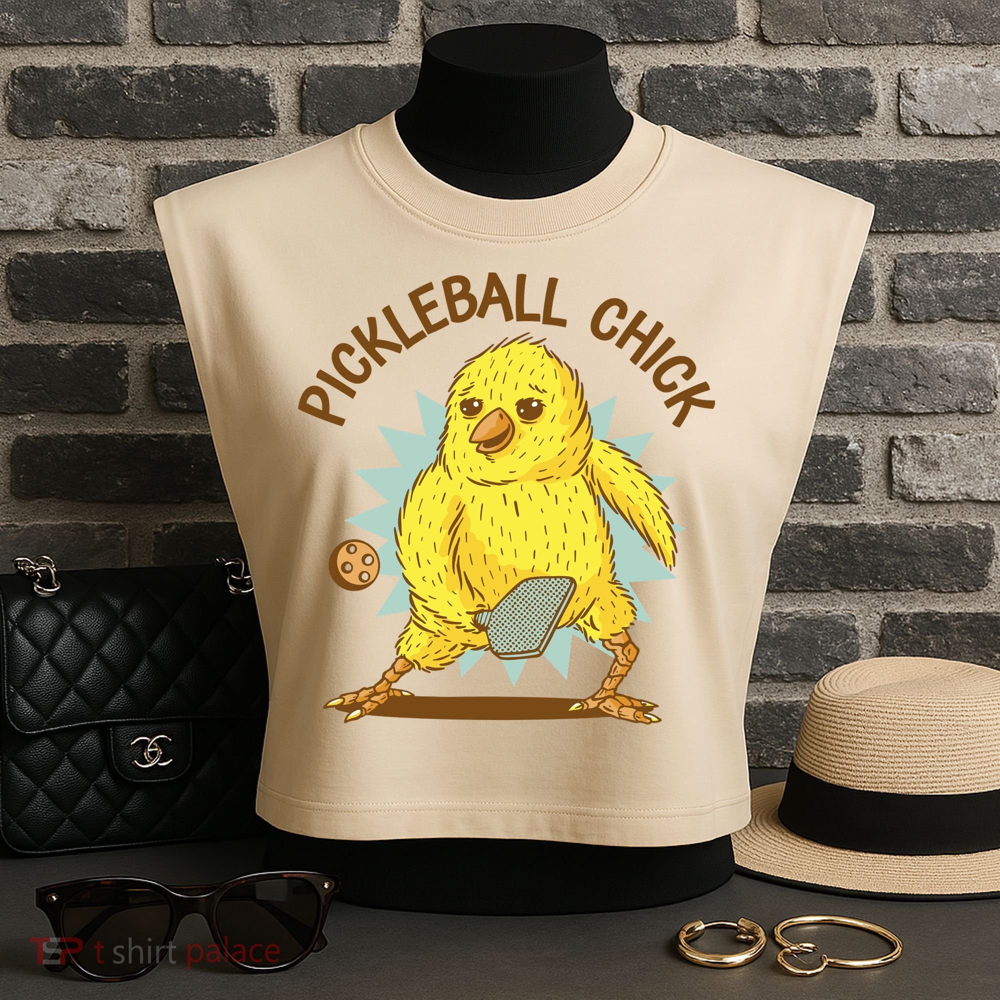 Pickleball Chick Cute Sport Garment-Dyed Women's Muscle Tee