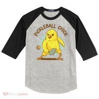 Pickleball Chick Cute Sport Raglan Baseball Sleeve Shirt thumb 0