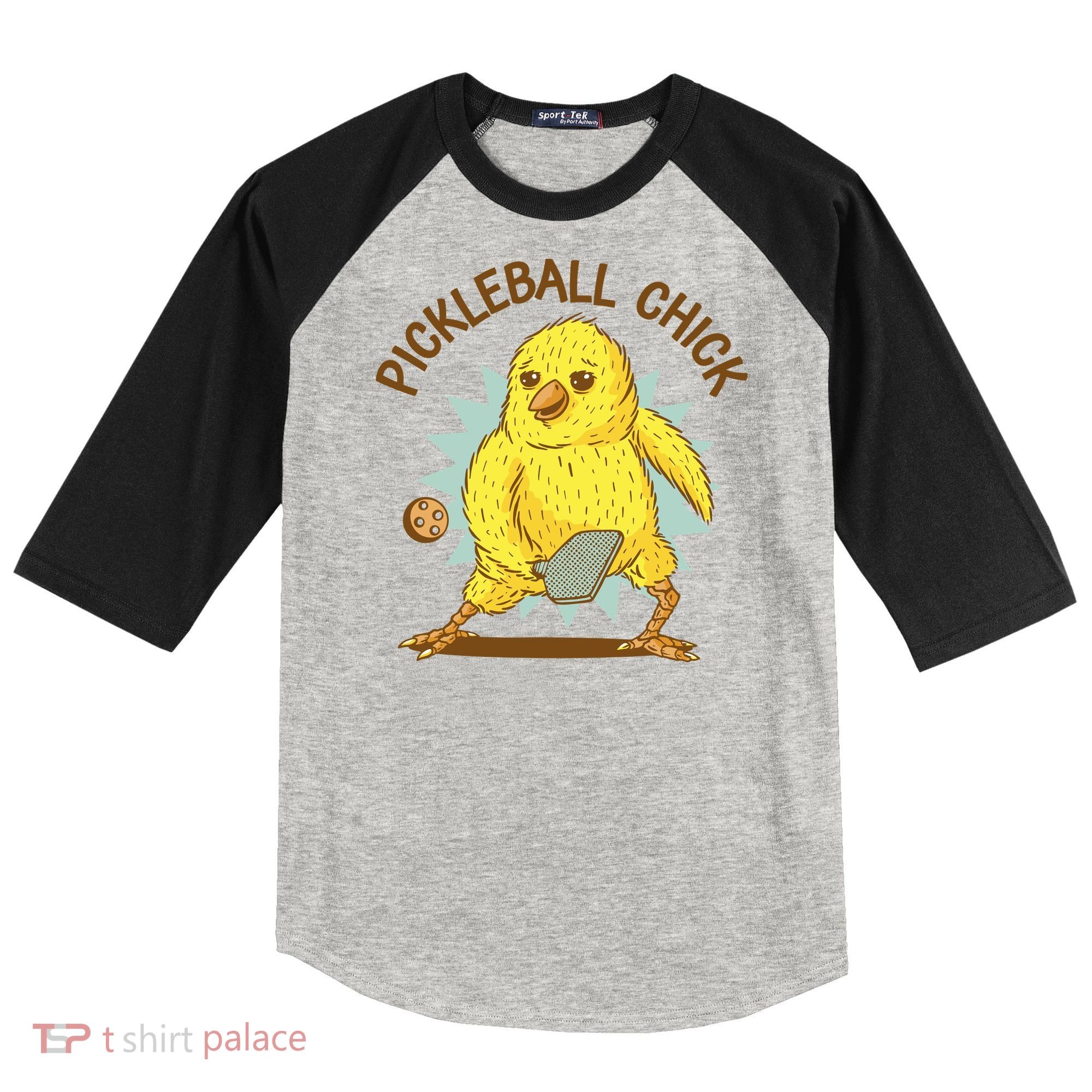 Pickleball Chick Cute Sport Raglan Baseball Sleeve Shirt