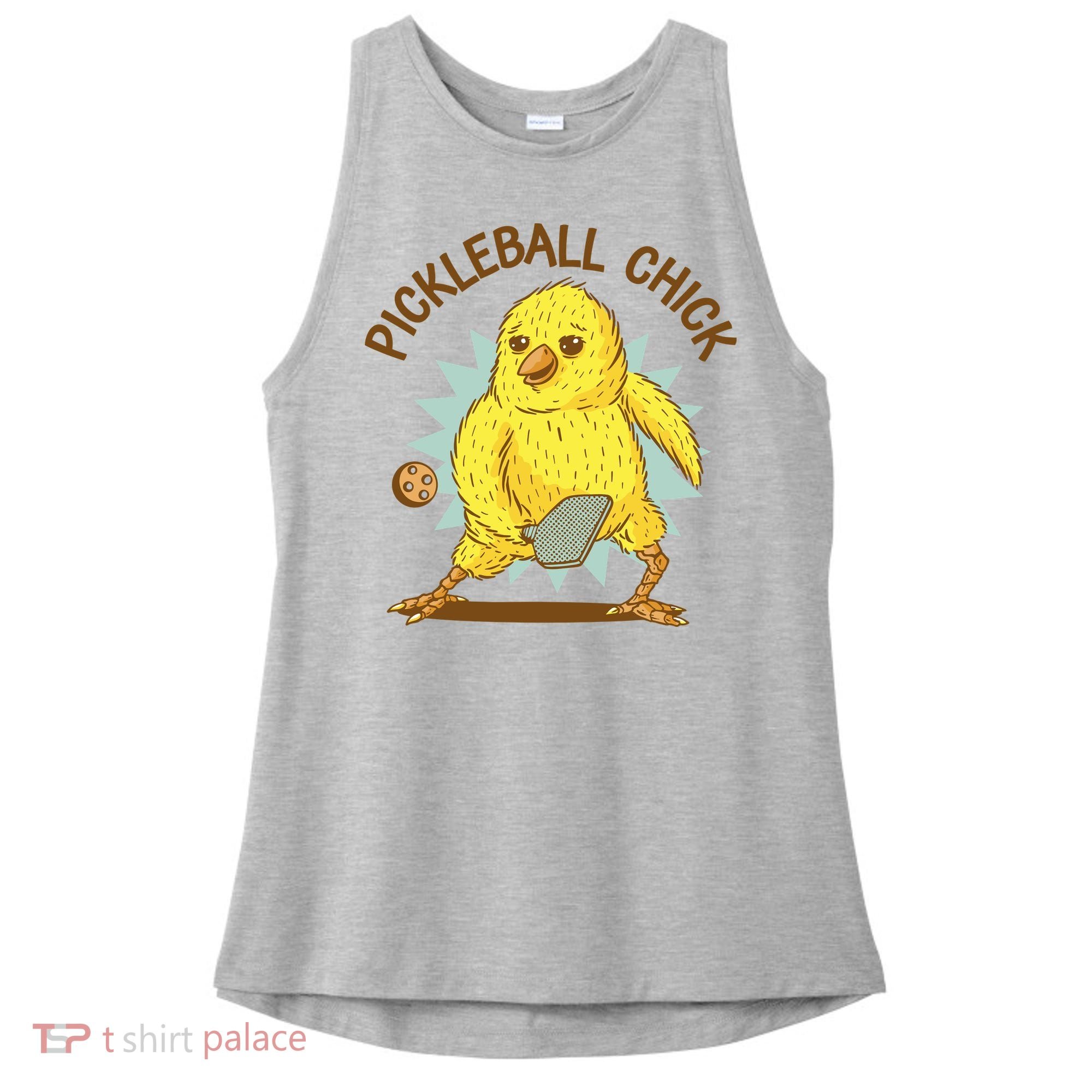 Pickleball Chick Cute Sport Ladies PosiCharge Tri-Blend Wicking Tank