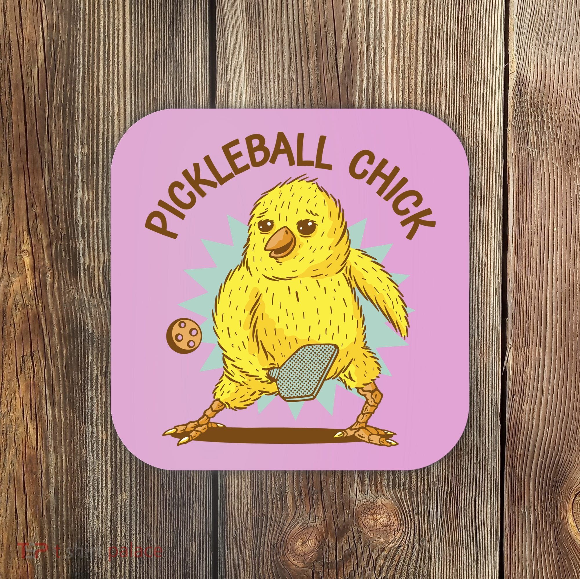 Pickleball Chick Cute Sport Coaster