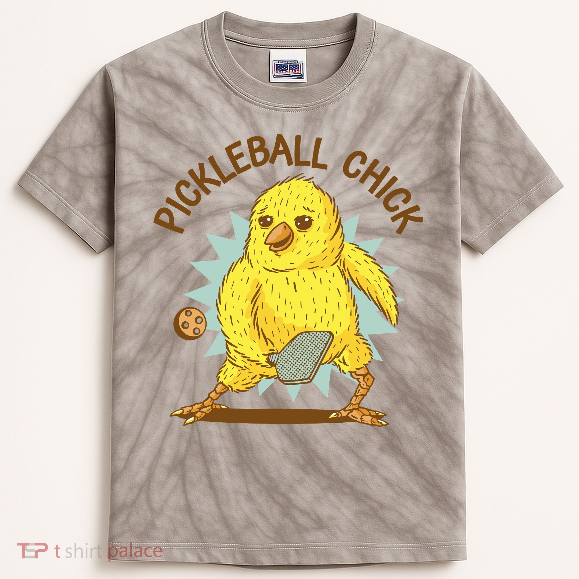 Pickleball Chick Cute Sport Kids Tie-Dye T-Shirt