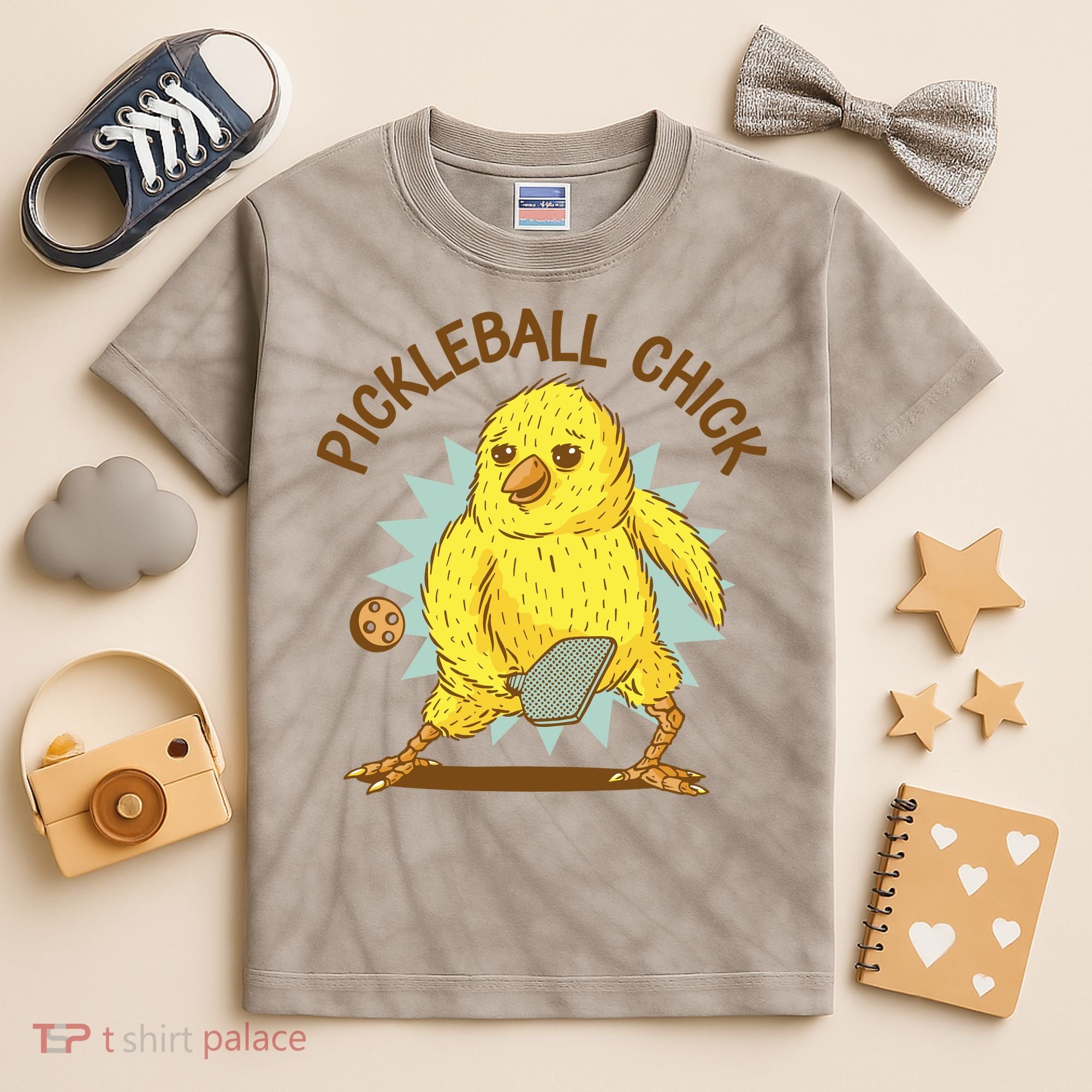 Pickleball Chick Cute Sport Kids Tie-Dye T-Shirt