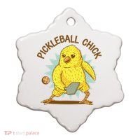 Pickleball Chick Cute Sport Ceramic Ornament thumb 0