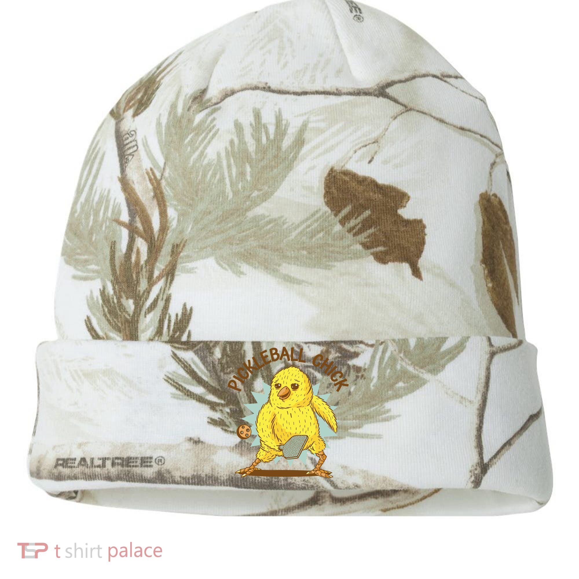 Pickleball Chick Cute Sport Kati Licensed 12" Camo Cuffed Beanie