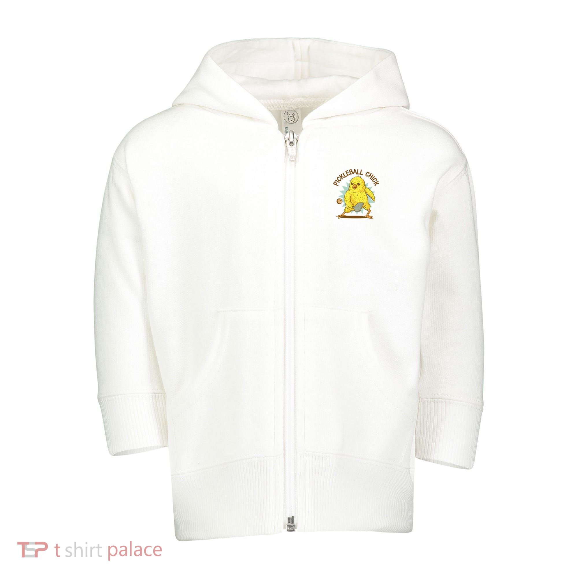 Pickleball Chick Cute Sport Toddler Zip Fleece Hoodie