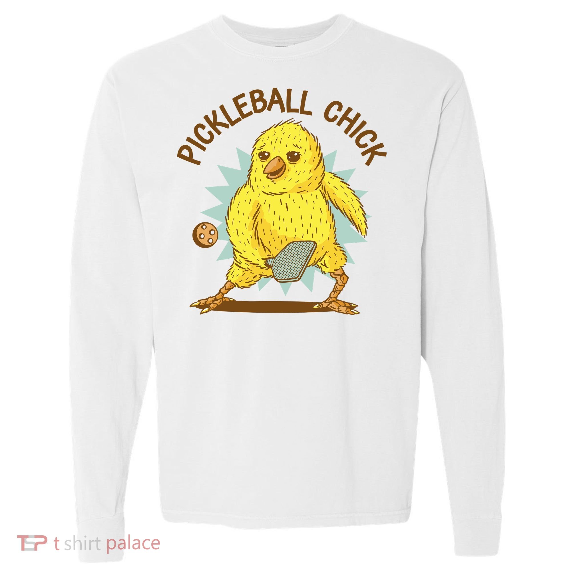 Pickleball Chick Cute Sport Comfort Colors Heavyweight Long Sleeve T-Shirt