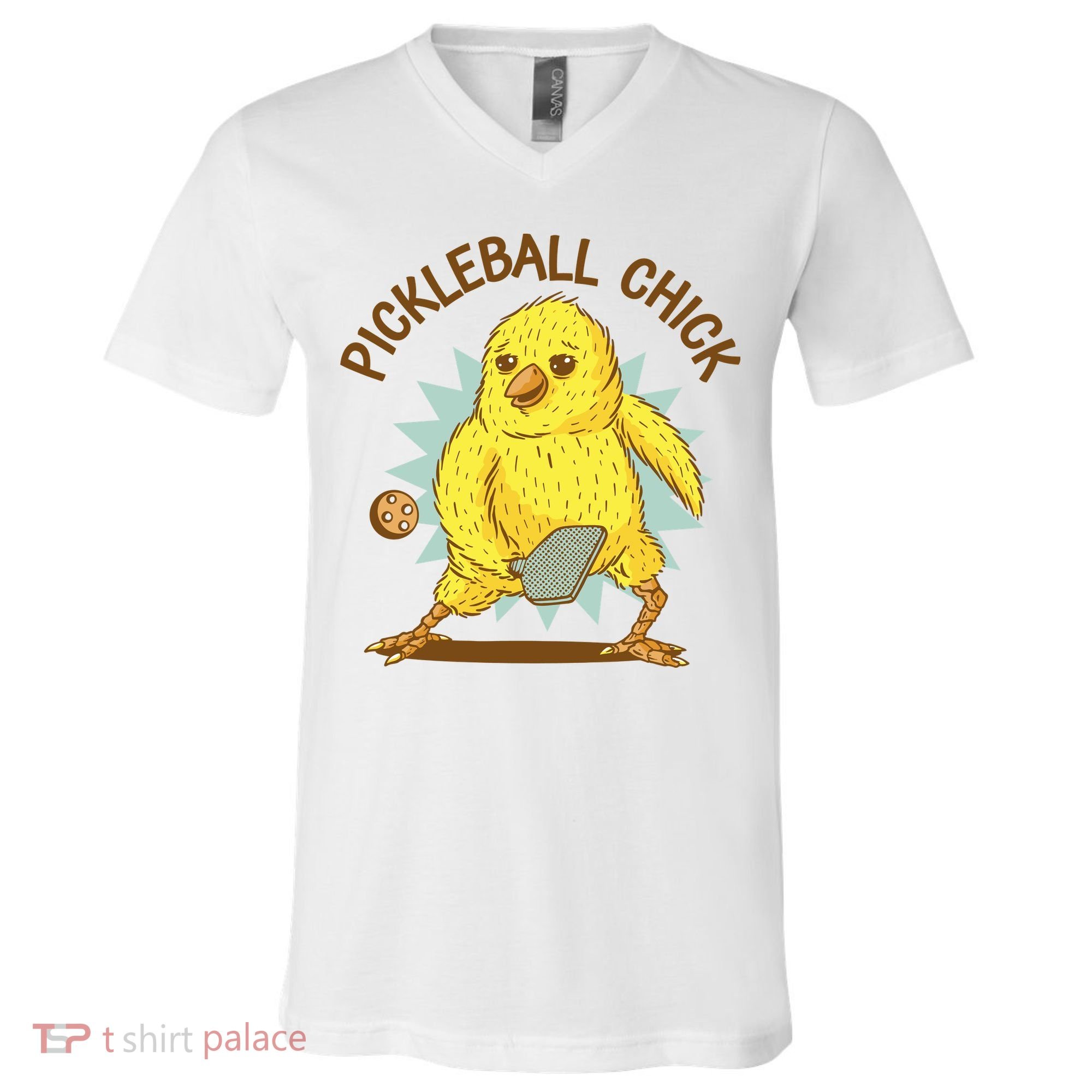 Pickleball Chick Cute Sport V-Neck T-Shirt