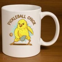 Pickleball Chick Cute Sport 11oz C Handle Ceramic Mug thumb 3