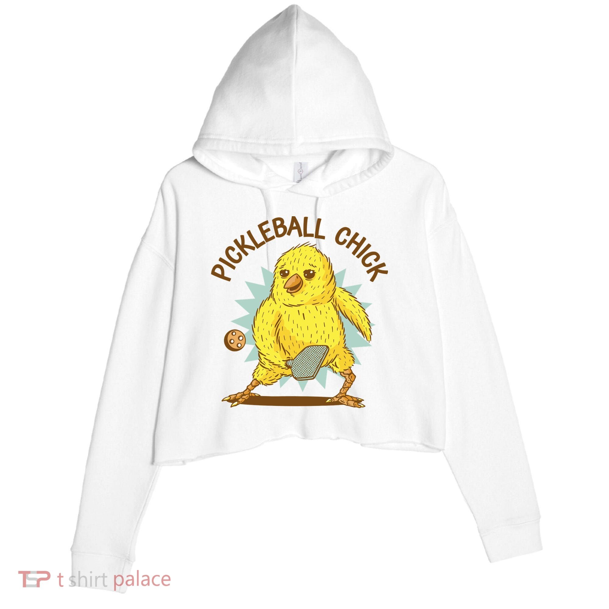 Pickleball Chick Cute Sport Crop Fleece Hoodie