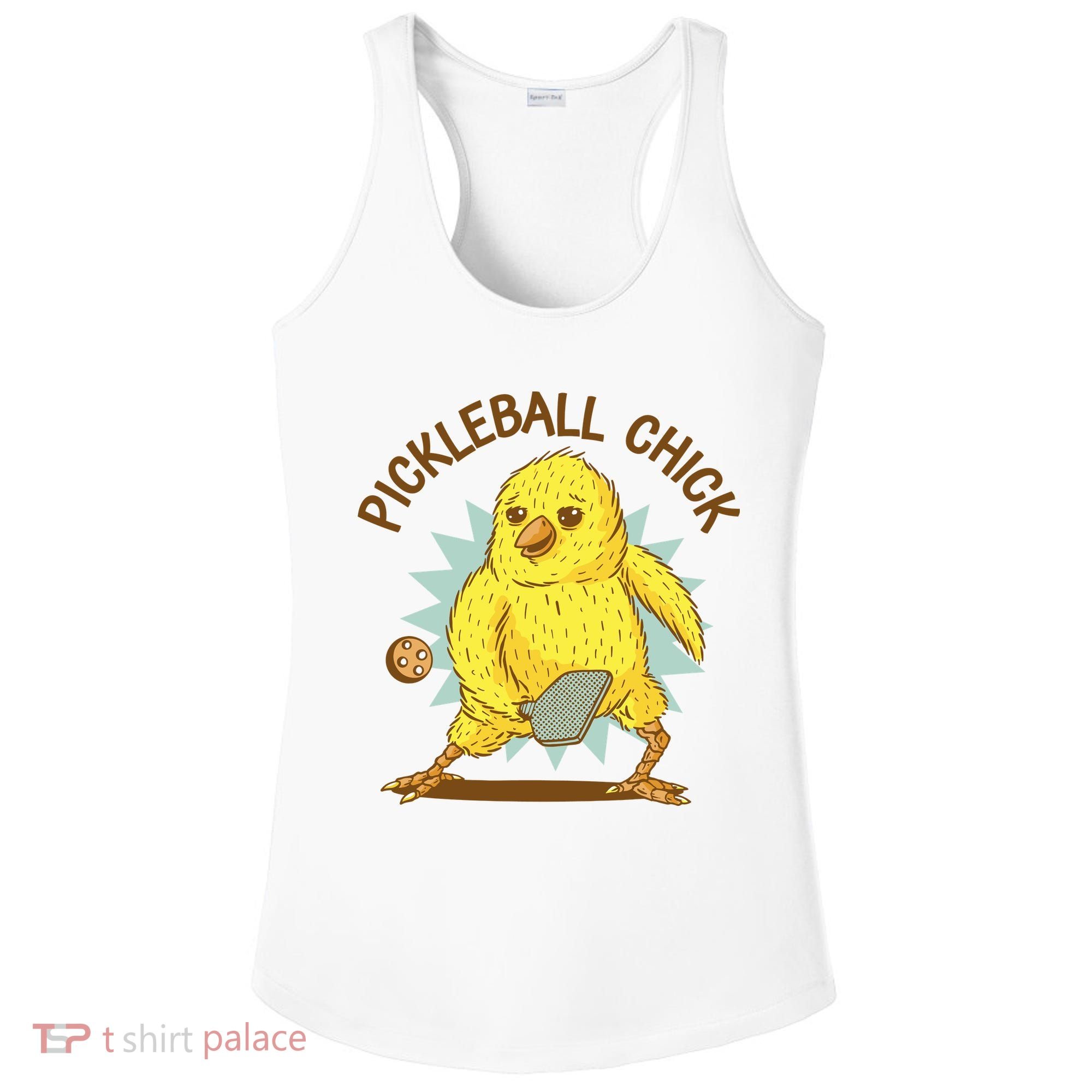 Pickleball Chick Cute Sport Ladies PosiCharge Competitor Racerback Tank