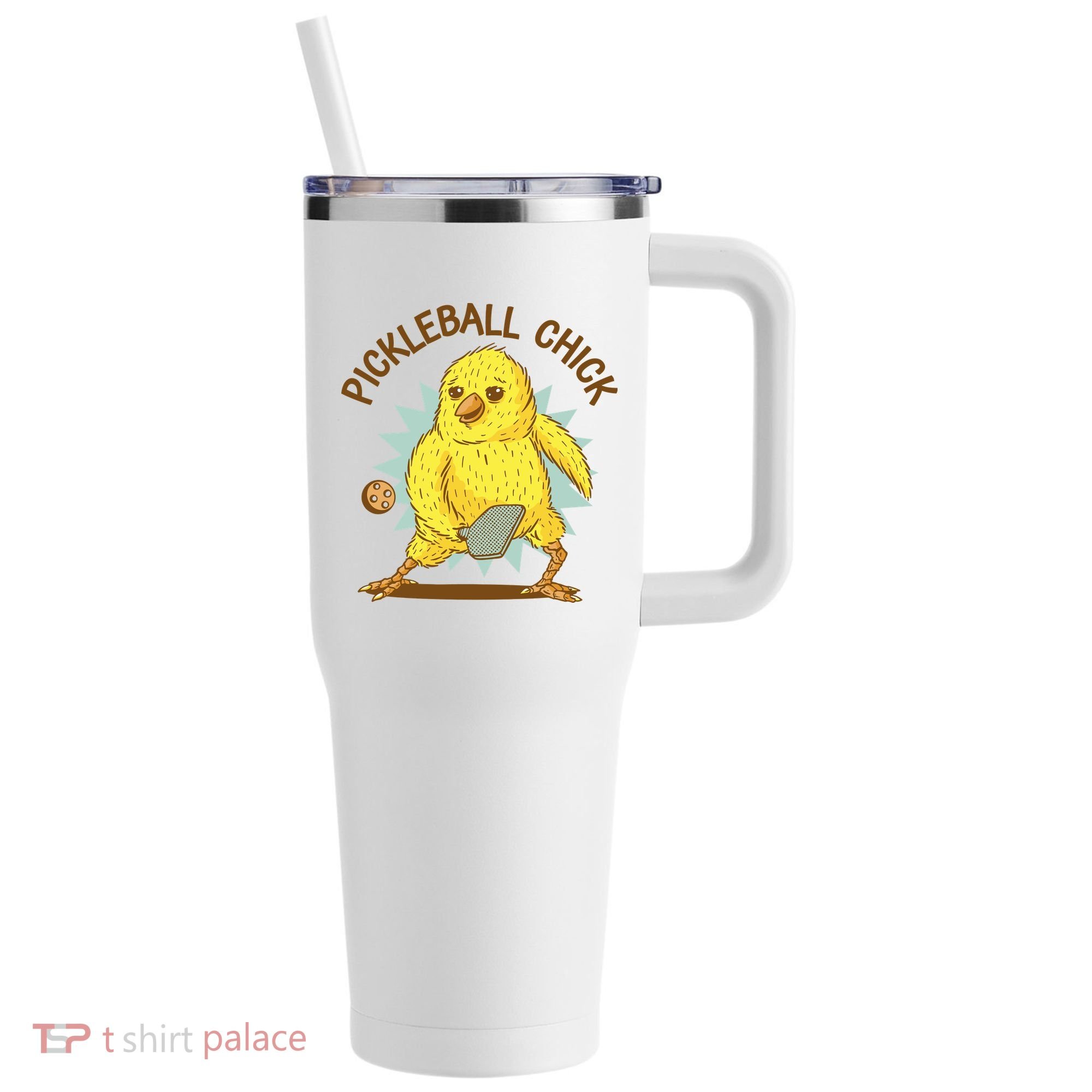 Pickleball Chick Cute Sport 40oz Vacuum Insulated Stainless Steel Travel Tumbler