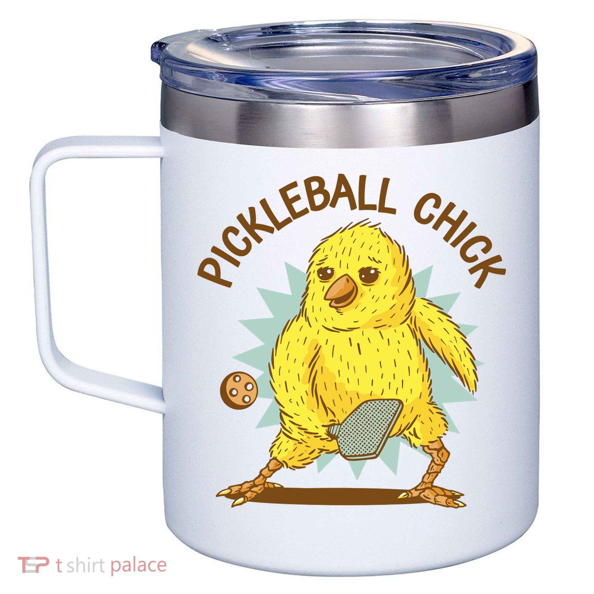 Pickleball Chick Cute Sport 12oz Stainless Steel Coffee Mug