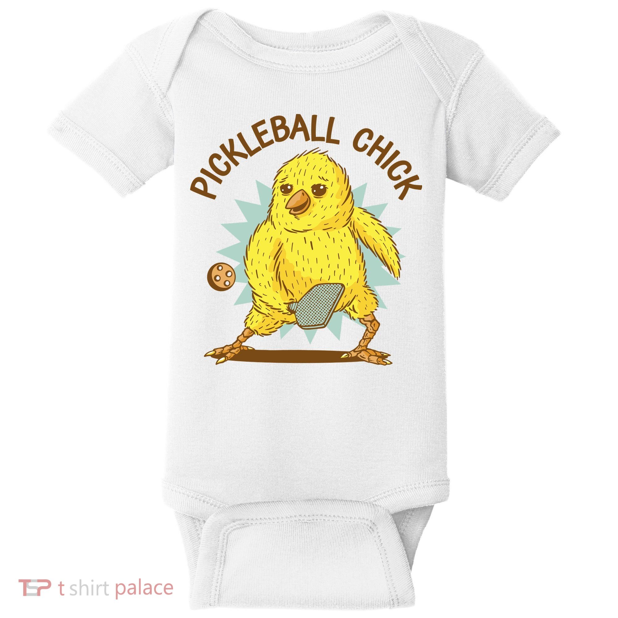 Pickleball Chick Cute Sport Baby Bodysuit