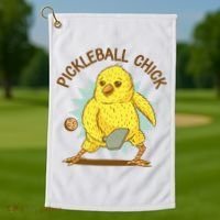 Pickleball Chick Cute Sport Golf Towel thumb 1