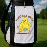 Pickleball Chick Cute Sport Golf Towel thumb 2