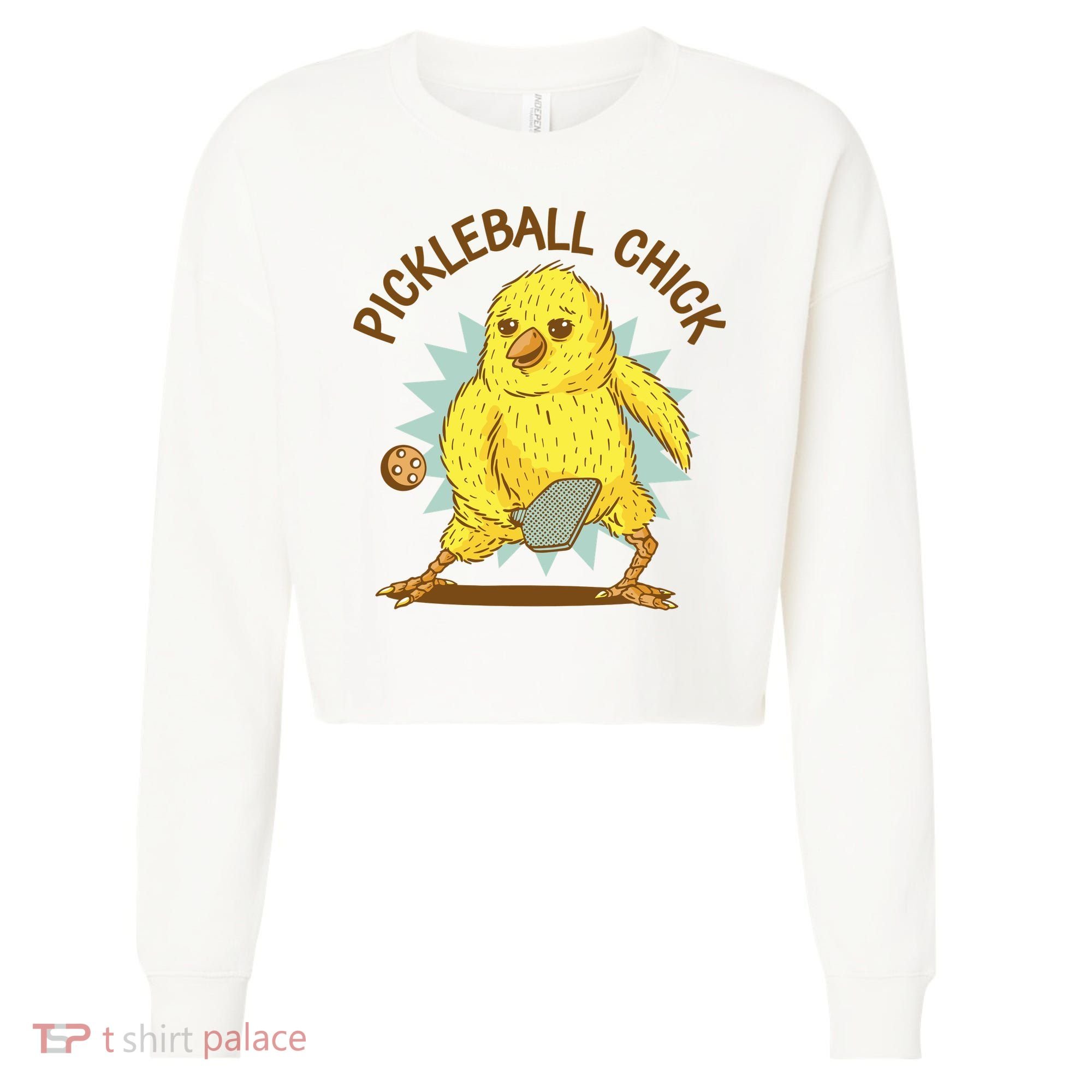 Pickleball Chick Cute Sport Cropped Pullover Crew