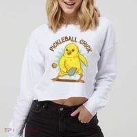 Pickleball Chick Cute Sport Cropped Pullover Crew thumb 2