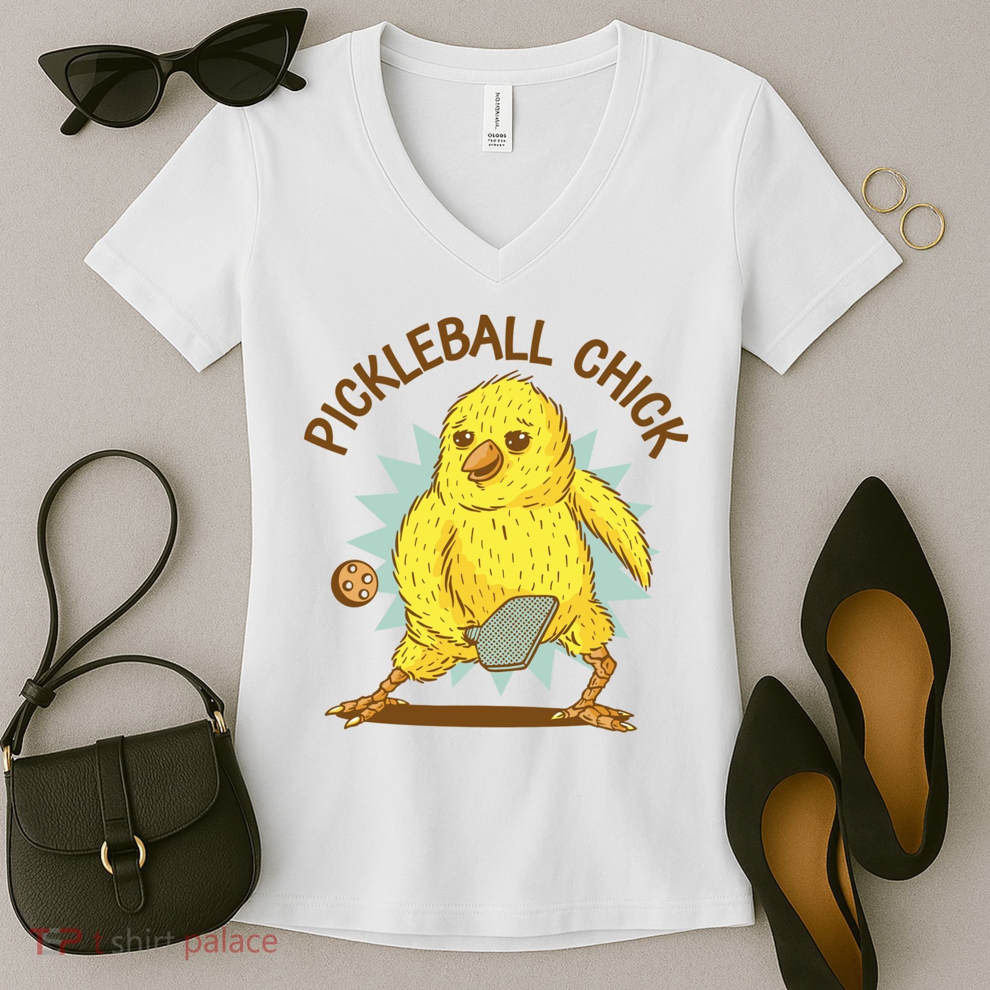 Pickleball Chick Cute Sport Women's V-Neck T-Shirt