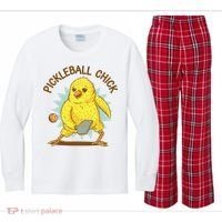 Pickleball Chick Cute Sport Kids Long Sleeve Plaid Pajama Set thumb 0