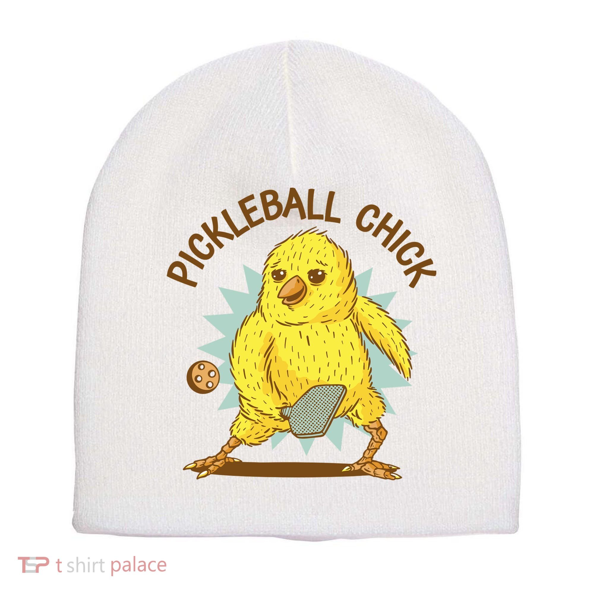Pickleball Chick Cute Sport Short Acrylic Beanie