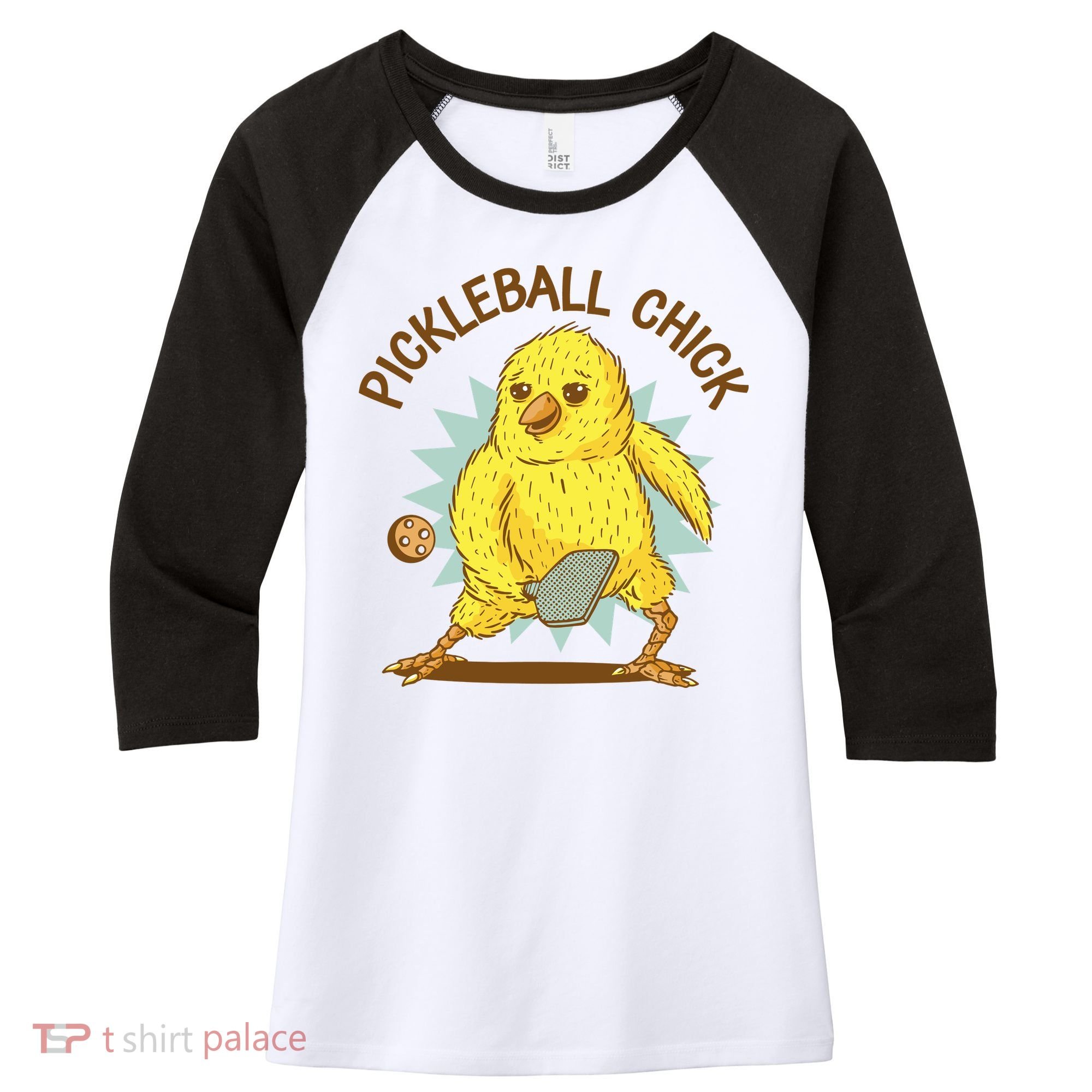Pickleball Chick Cute Sport Women's Tri-Blend 3/4-Sleeve Raglan Shirt
