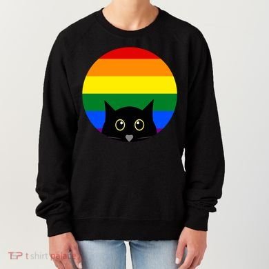 Peeking Cat Colorful Rainbow Women's Sweatshirt