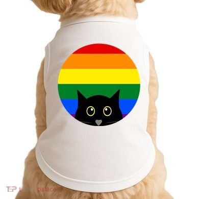 Peeking Cat Colorful Rainbow Doggie Tank