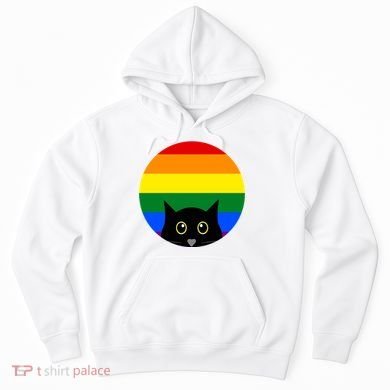 Peeking Cat Colorful Rainbow Hoodie