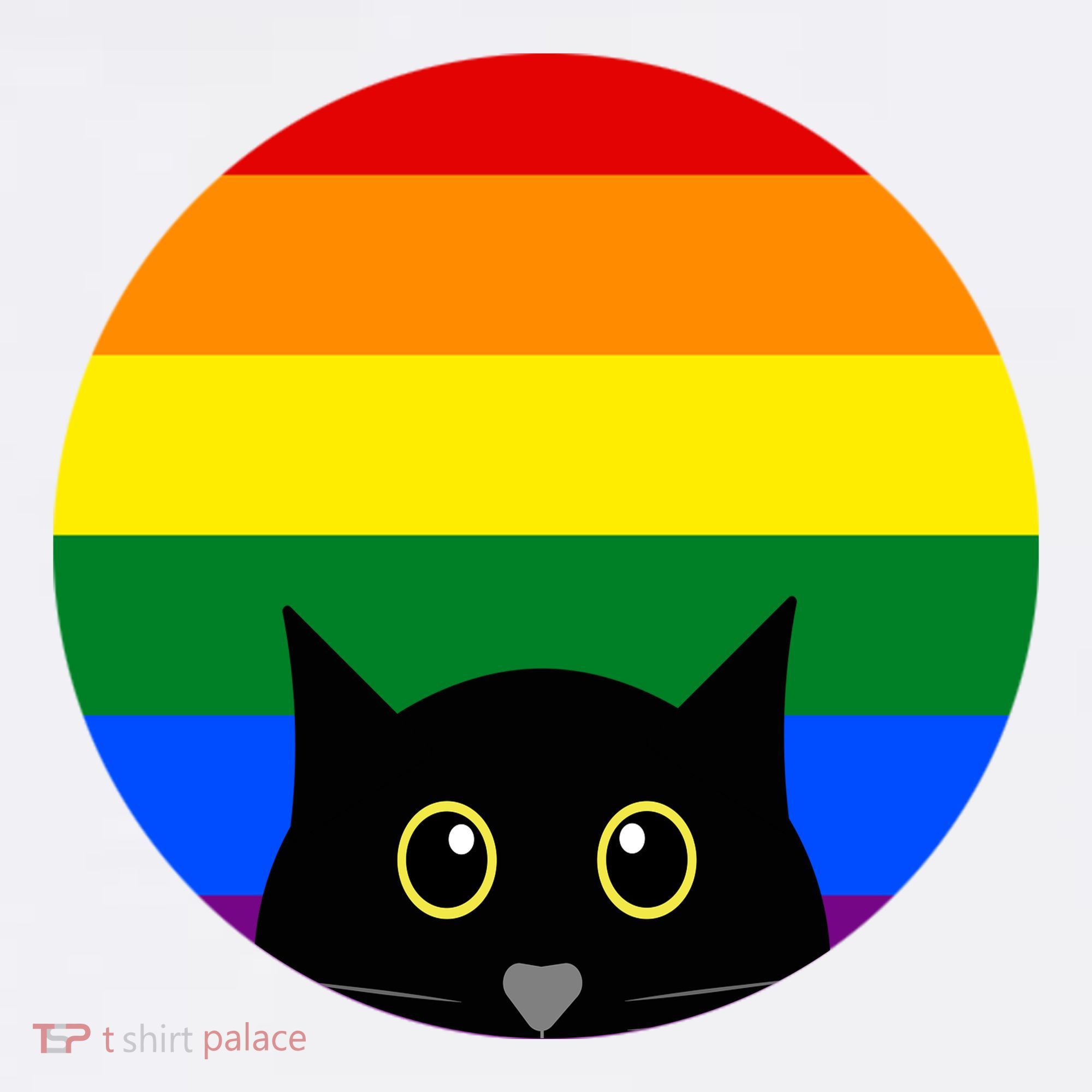 Peeking Cat Colorful Rainbow T-Shirt