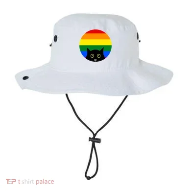 Peeking Cat Colorful Rainbow Bucket Hat