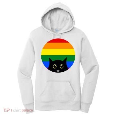 Peeking Cat Colorful Rainbow Women's Hoodie