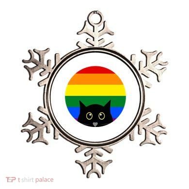 Peeking Cat Colorful Rainbow Ornament