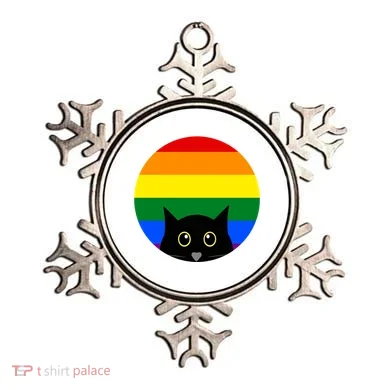 Peeking Cat Colorful Rainbow Ornament