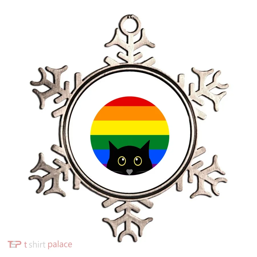 Peeking Cat Colorful Rainbow Ornament