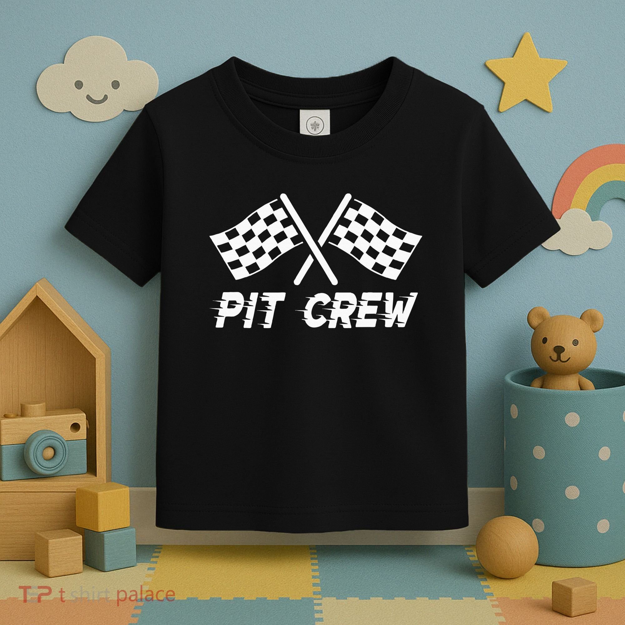 Pit Crew Costume For Race Car Parties Toddler T-Shirt