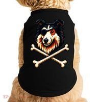 Pirate Collie Crossbones Cute Dog Funny Doggie Tank thumb 0